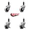 Service Caster 2 Inch Thermoplastic Wheel 7/8 Inch Expanding Stem Caster Set with 2 Brakes SCC-EX05S210-TPRS-78-2-SLB-2 - alternate 3
